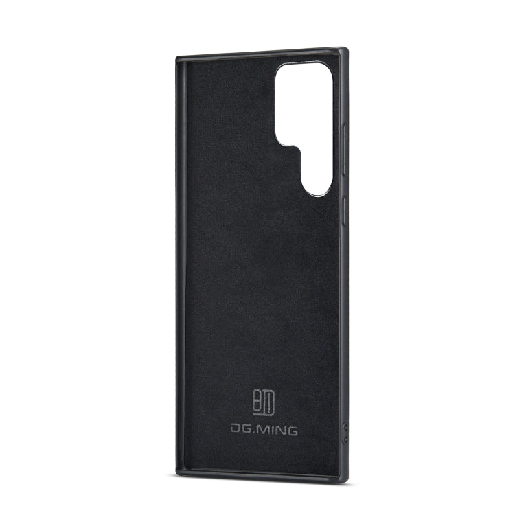 For Samsung Galaxy S22 Ultra 5G DG.MING M1 Series 3-Fold Multi Card Wallet Phone Case(Coffee)