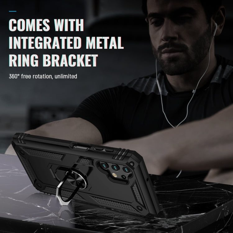 For Samsung Galaxy A13 4G Shockproof TPU + PC Phone Case with Holder(Black) - free shipping - PMC TechLife - Order now!