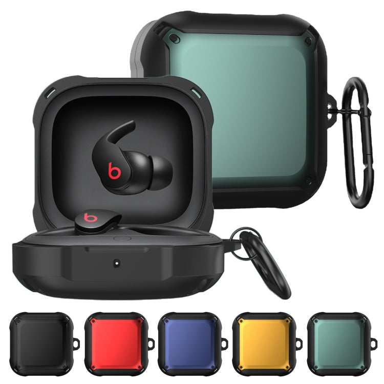 Armor Earphone Protective Case with Hook For Beats Fit Pro(Black + Green)