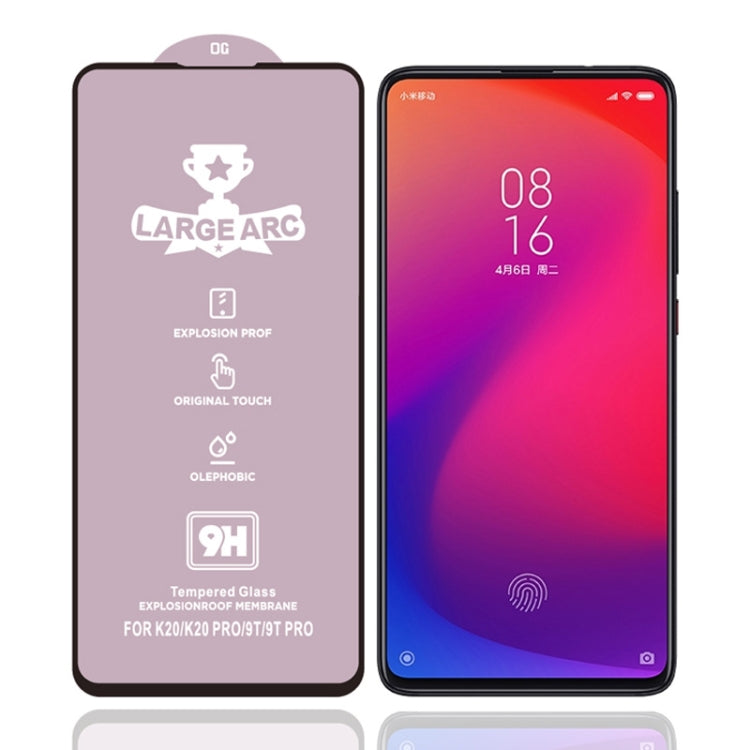 25 PCS 9H HD Large Arc High Alumina Full Screen Tempered Glass Film for Xiaomi Mi 9T Pro