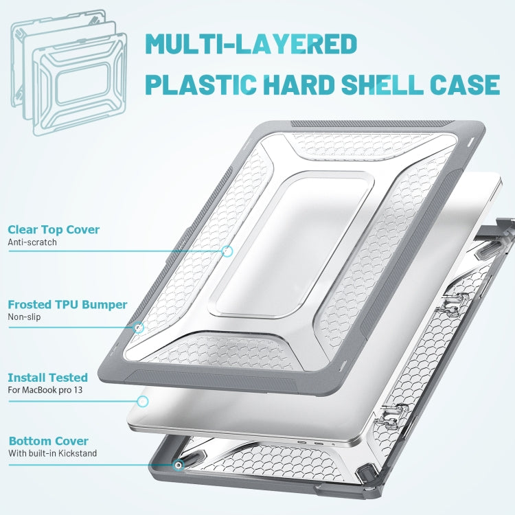 PC + TPU Honeycomb Laptop Protective Case For MacBook Pro 13.3 inch A2338 / A2289 / A2251 (2020)(Star Gray)