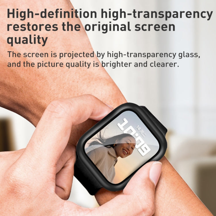 ROCK 2 in 1 PC Frame + Film Protector Case For Apple Watch Series 6 & SE & 5 & 4 44mm(Black) - Watch Cases by ROCK