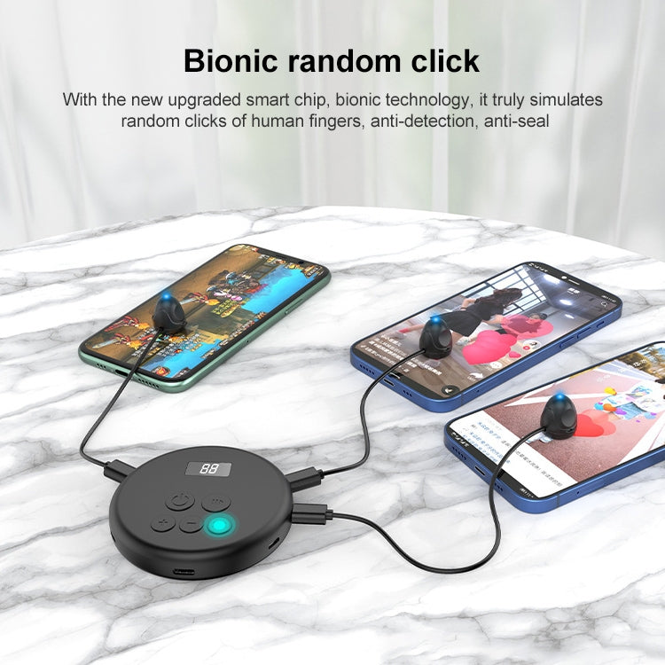 G30 Universal Digital Display Like Device Mobile Phone Automatic Screen Clicker, Style:One Machine with Six Head(Black) - free shipping - PMC Jewellery - Order now!