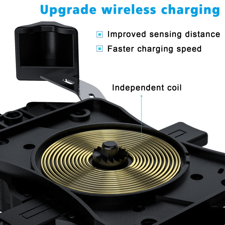 WUPP CS-1288A1 Wireless Charging + Wired Charging One-button Retractable Mobile Phone Stand(Black) - free shipping - PMC Jewellery - Order now!