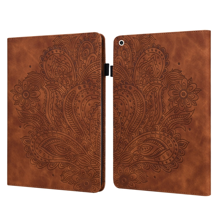 Peacock Embossed Pattern TPU + PU Leather Smart Tablet Case with Sleep / Wake-up For iPad 10.2 2019 / Pro 10.5 inch(Brown)