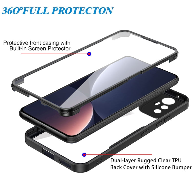 For Xiaomi 12 Pro 5G Acrylic + TPU 360 Degrees Full Coverage Shockproof Phone Case(Black)