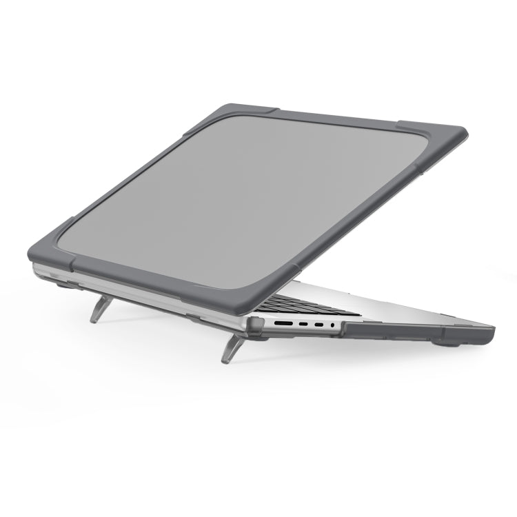 TPU + PC Two-color Anti-fall Laptop Protective Case For MacBook Pro 16.2 inch A2485 2021(Grey)