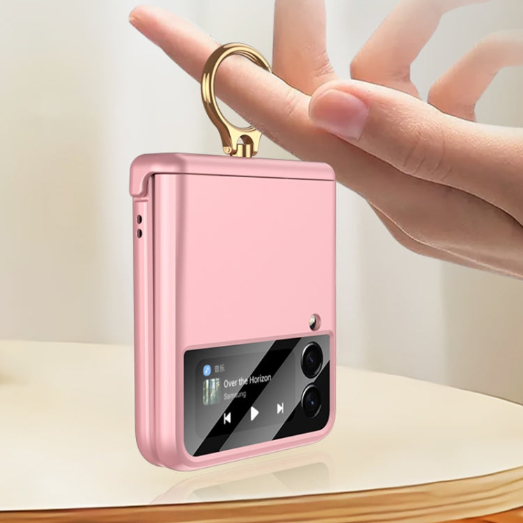 For Samsung Galaxy Z Flip3 5G GKK Magnetic Hinged Flip Case with Ring Holder(Pink)