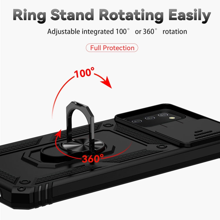For Samsung Galaxy A02s / A03s 166mm Sliding Camshield Holder Phone Case(Black)