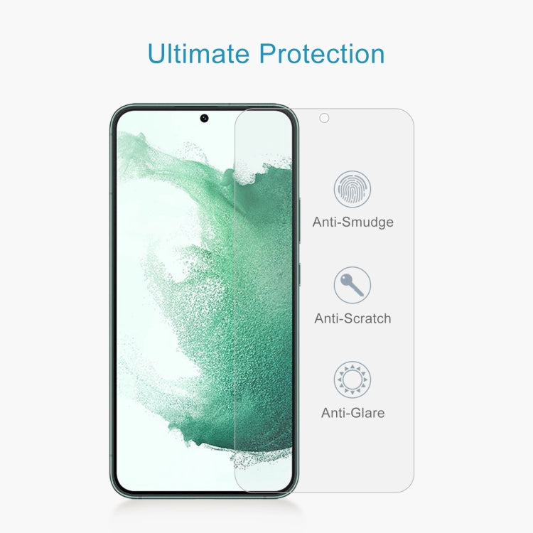 For Samsung Galaxy S22+ 5G 10pcs 0.26mm 9H 2.5D Tempered Glass Film, Fingerprint Unlocking Is Not Supported