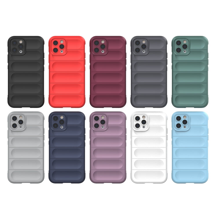 For iPhone 11 Pro Max Magic Shield TPU + Flannel Phone Case (Purple)