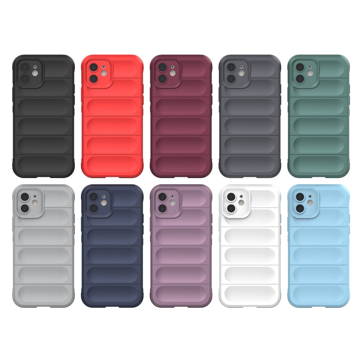 For iPhone 12 Magic Shield TPU + Flannel Phone Case(Black)