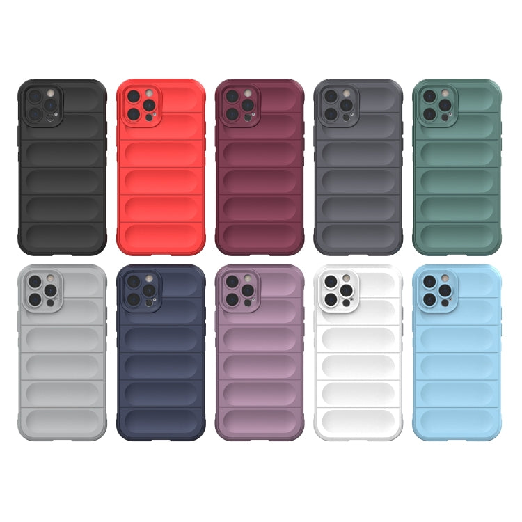 For iPhone 12 Pro Magic Shield TPU + Flannel Phone Case(Black)