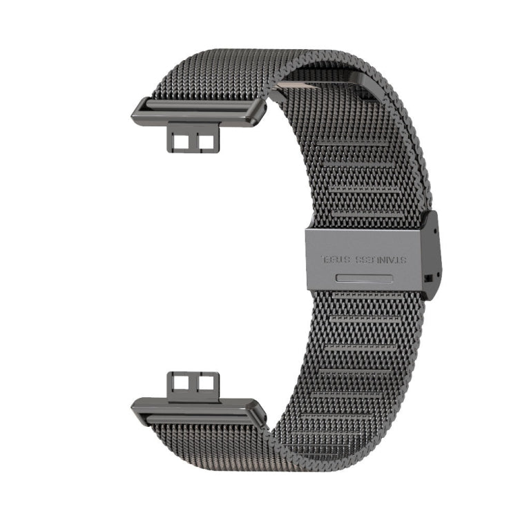 For Huawei Watch Fit Mijobs Milan Buckle Stainless Steel Watch Band(Black) - Watch Bands by MIJOBS