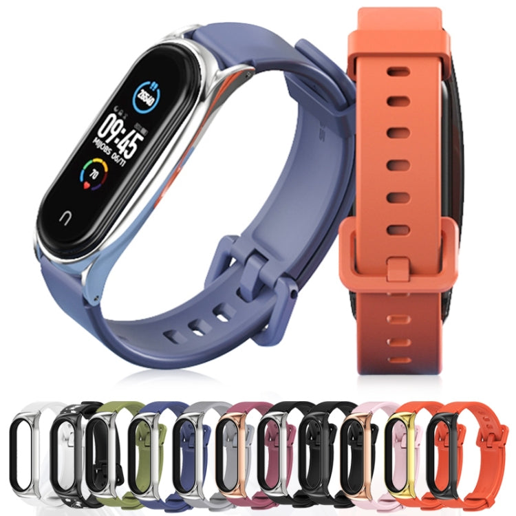 For Xiaomi Mi Band 3/4/5/6 Mijobs CS Silicone Water-resistant Watch Band(Wine Red+Rose Gold) - Watch Bands by MIJOBS