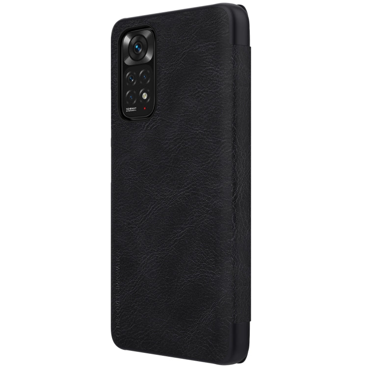 For Xiaomi Redmi Note 11S NILLKIN QIN Series Crazy Horse Texture Leather Case(Black)