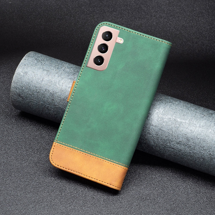 For Samsung Galaxy S21 5G BF11 Color Matching Skin Feel Leather Phone Case(Green) - free shipping - PMC TechLife - Order now!