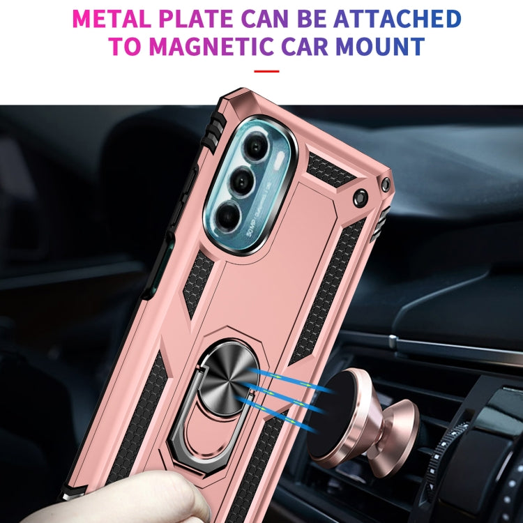 For Motorola Moto G 5G 2022 Shockproof TPU + PC Holder Phone Case(Rose Gold) - free shipping - PMC TechLife - Order now!
