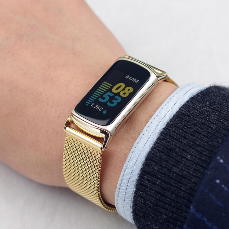 For Fitbit Charge5 Mijobs Milan Buckle Stainless Steel Metal Watch Band(Gold) - Watch Bands by MIJOBS