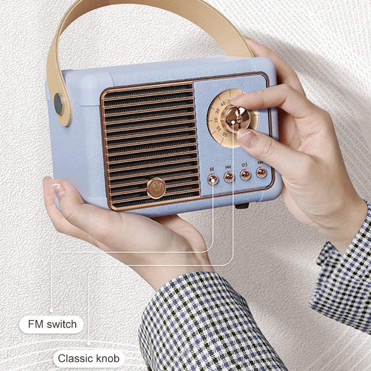 HM11 PLUS Portable HIFI Mini Retro Wireless Bluetooth Speaker(Light Yellow)