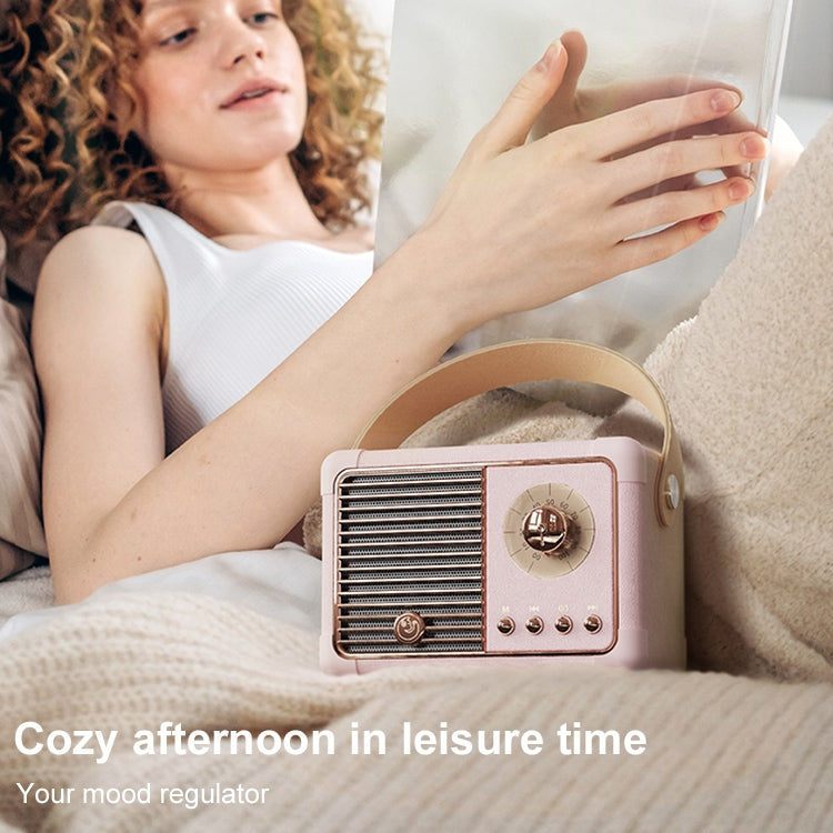 HM11 PLUS Portable HIFI Mini Retro Wireless Bluetooth Speaker(Pink) - Mini Speaker by PMC Jewellery | Online Shopping South Africa | PMC Jewellery