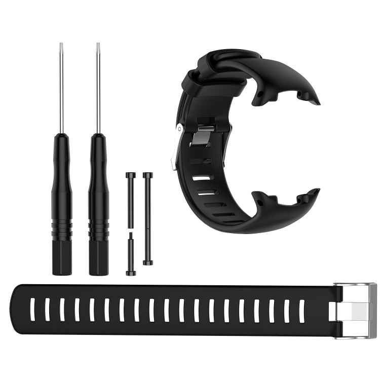 For Sunnto D4 / D4i Novo Diving Watch Silicone Watch Band with Extension Strap(Black) - by PMC Jewellery | Online Shopping South Africa | PMC Jewellery | Buy Now Pay Later Mobicred