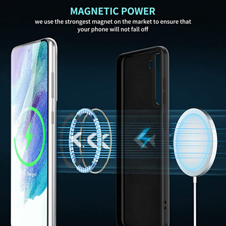 For Samsung Galaxy S22 5G MagSafe Magnetic Liquid Silicone Phone Case(Black)