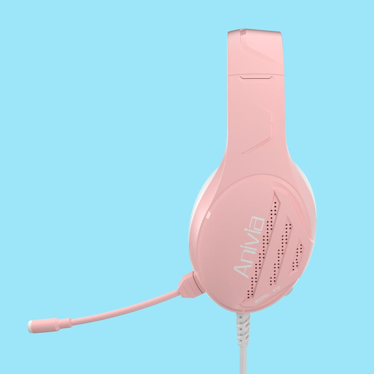 Anivia A10 3.5mm Wired Music Headset with Mic(Pink)