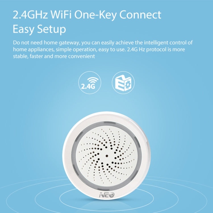 NEO NAS-AB02WT WiFi USB Siren Alarm with Temperature & Humidity Sensor - free shipping - PMC Jewellery - Order now!