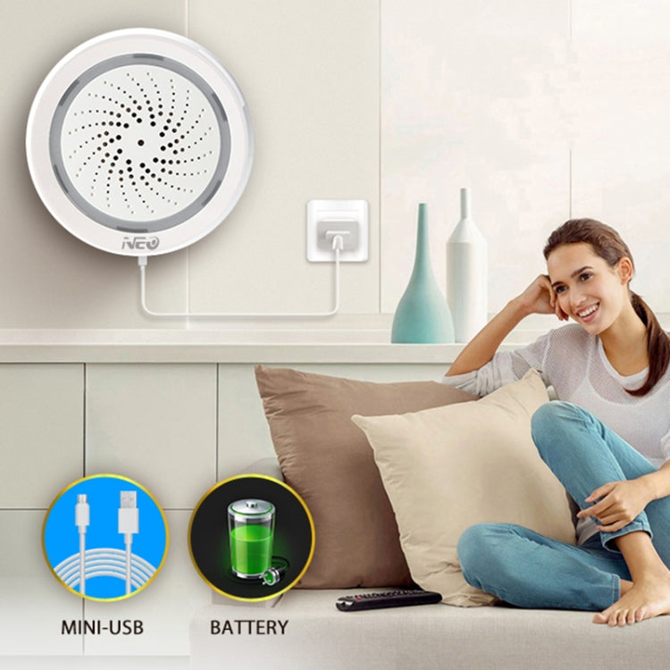 NEO NAS-AB02WT WiFi USB Siren Alarm with Temperature & Humidity Sensor - free shipping - PMC Jewellery - Order now!