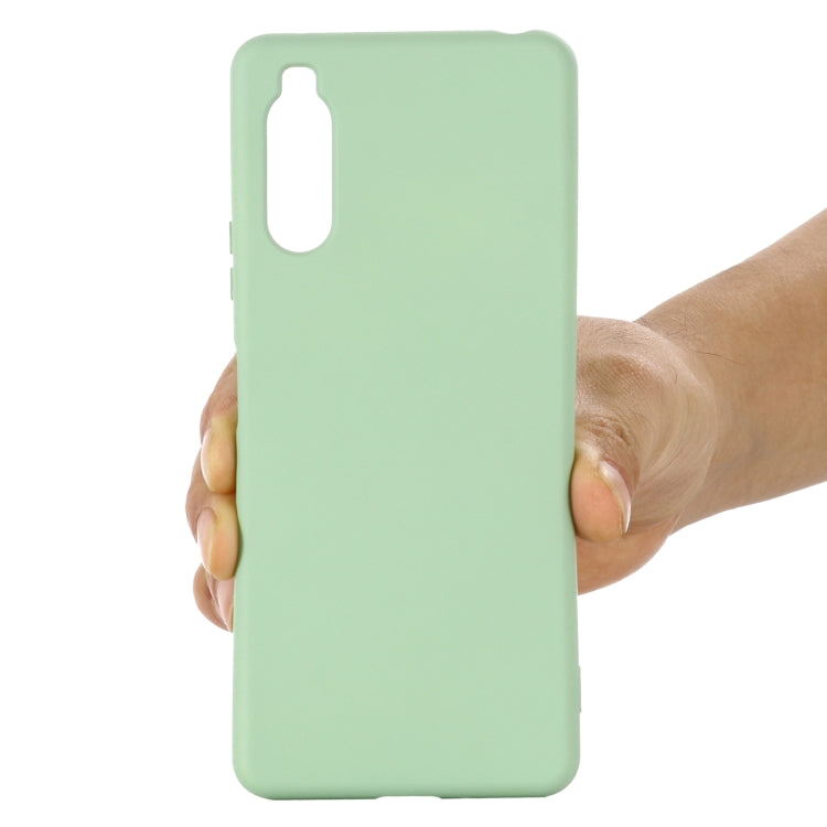 For Sony Xperia 10 IV Pure Color Liquid Silicone Shockproof Phone Case(Green)