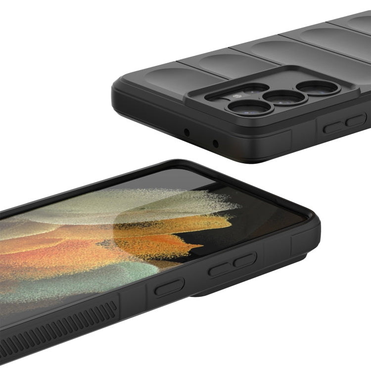 For Samsung Galaxy S21 Ultra 5G Magic Shield TPU + Flannel Phone Case(Grey)