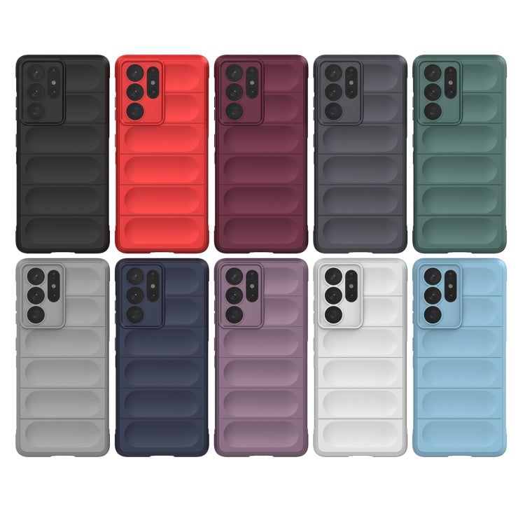 For Samsung Galaxy S21 Ultra 5G Magic Shield TPU + Flannel Phone Case(Grey)