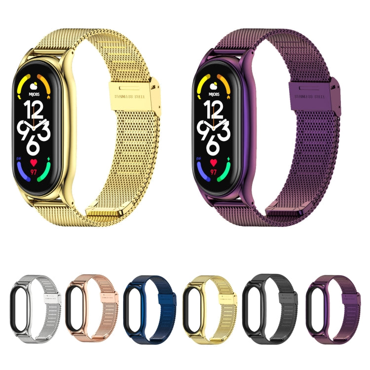 For Xiaomi Mi Band 7 / 7 NFC MIJOBS Milan Buckle Plus Stainless Steel Watch Band(Black) - Watch Bands by MIJOBS | Online Shopping South Africa | PMC TechLife | Buy Now Pay Later Mobicred