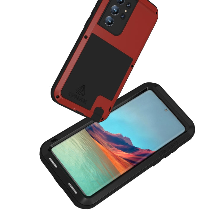 For Samsung Galaxy S22 Ultra 5G LOVE MEI Metal Shockproof Waterproof Dustproof Protective Phone Case(Black) - free shipping - PMC Jewellery - Order now!