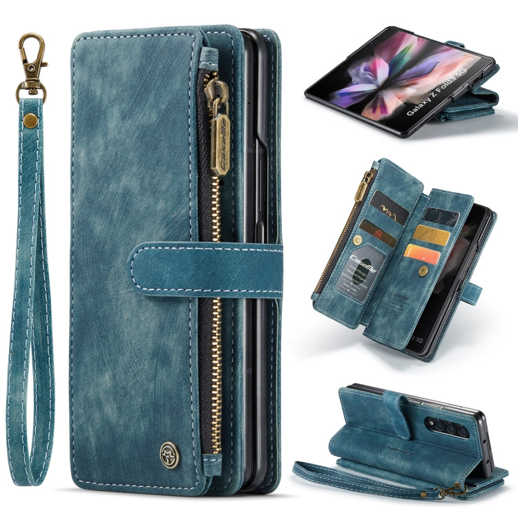 For Samsung Galaxy Z Fold3 5G CaseMe C30 Multifunctional Phone Leather Phone Case(Blue)