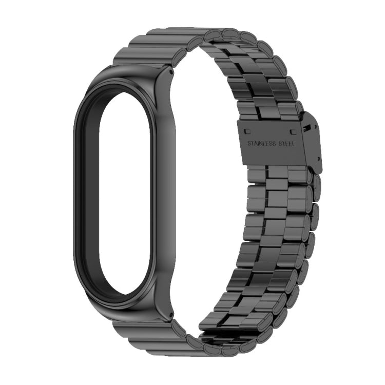 For Xiaomi Mi Band 7 / 7 NFC MIJOBS CS Bamboo Buckle Stainless Steel Watch Band(Black) - Watch Bands by MIJOBS