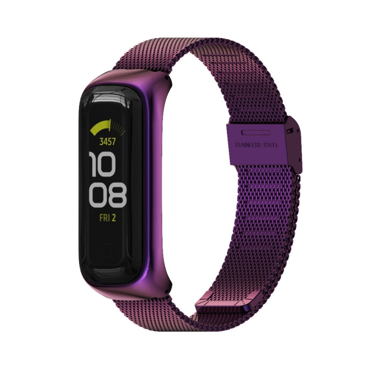 For Samsung Galaxy Fit 2 MIJOBS Milan Buckle Stainless Steel Watch Band(Purple) - Watch Bands by MIJOBS