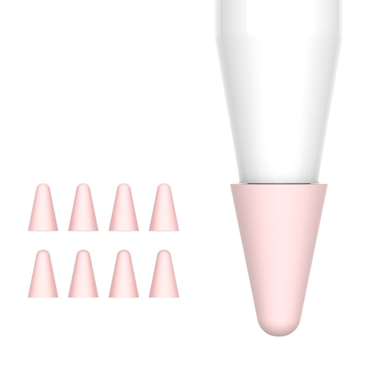 8 PCS / Set Universal Wearable Stylus Nib Cover For Apple Pencil 1 / 2(Pink)