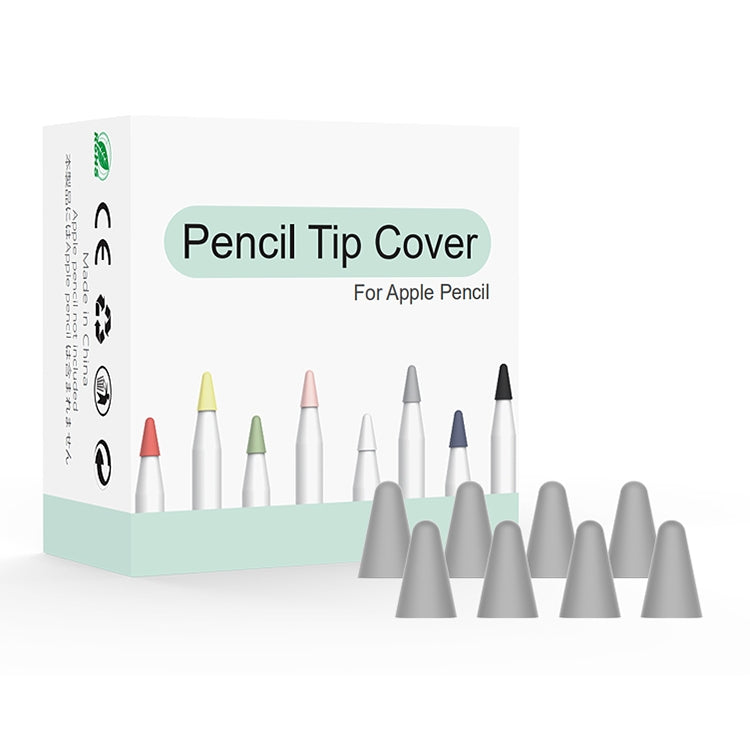 8 PCS / Set Universal Wearable Stylus Nib Cover For Apple Pencil 1 / 2(Grey)