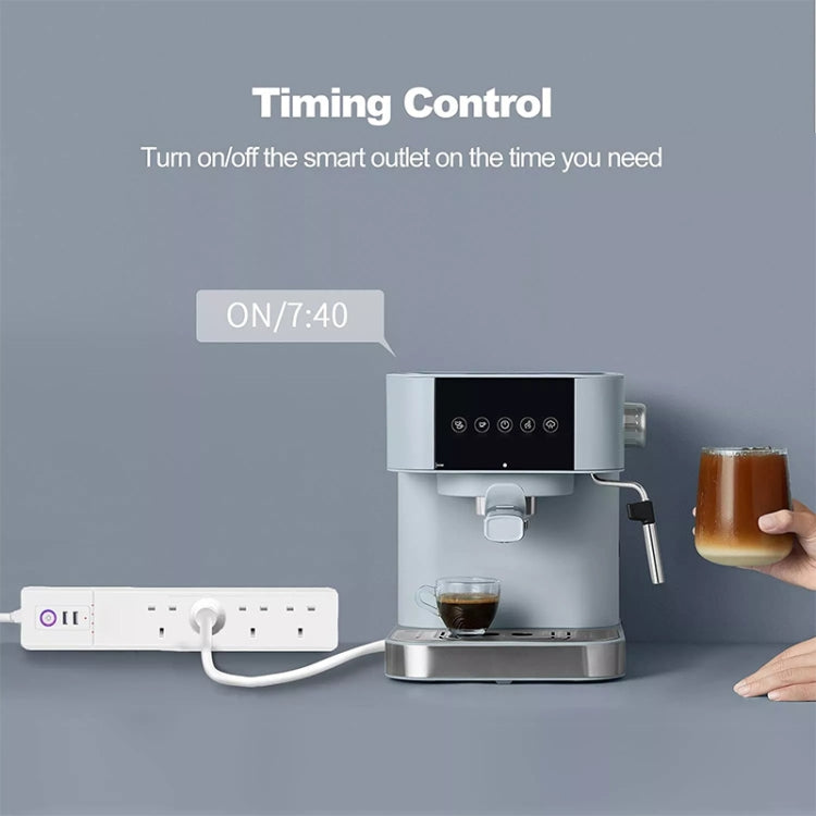 WiFi 16A SM-SO306-K 4 Holes + 2 USB Multi-purpose Smart Power Strip, UK Plug - Smart Socket by PMC TechLife | Online Shopping South Africa | PMC TechLife