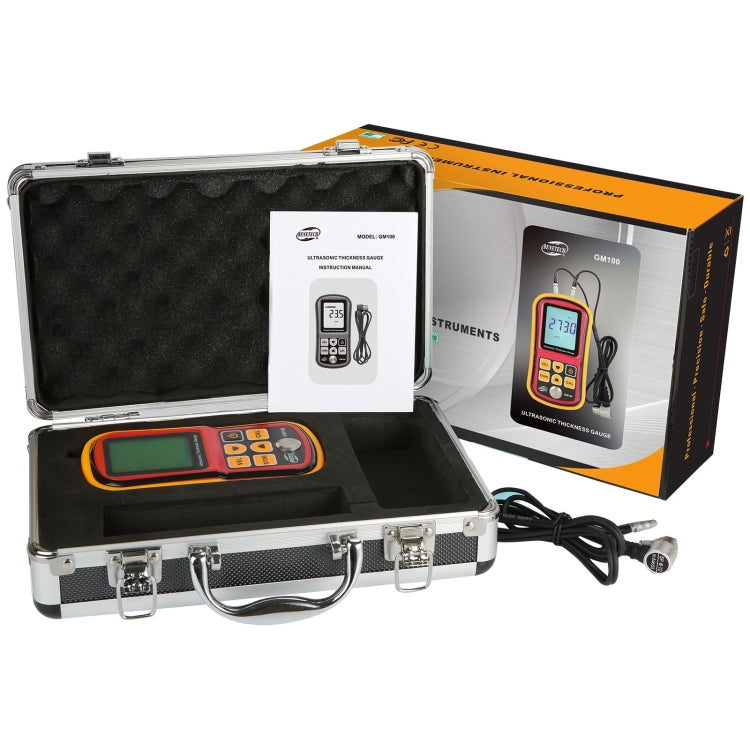 BENETECH GM-100 Ultrasonic Thickness Meter Tester Gauge Velocity 1.2~225mm(Aluminum Box Version) - free shipping - PMC Jewellery - Order now!