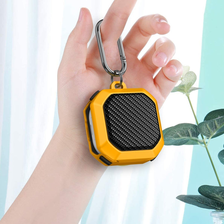 For Samsung Galaxy Buds Live / Buds 2 / Buds Pro / Buds 2 Pro Thunder Carbon Fiber TPU+PC Earphones Protective Case with Hook Up(Black and White)