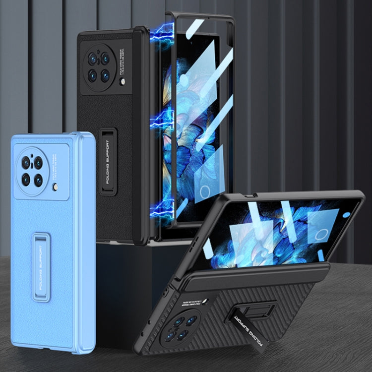 For vivo X Fold GKK Magnetic Hinge Flip Leather Phone Case with Holder(Grey) - vivo Cases by GKK | Online Shopping South Africa | PMC Jewellery | Buy Now Pay Later Mobicred