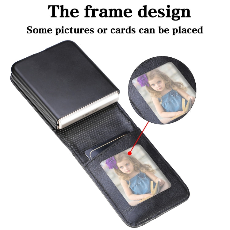 For Samsung Galaxy Z Flip4 5G Vertical Flip Card Slot Leather Phone Case(Black)