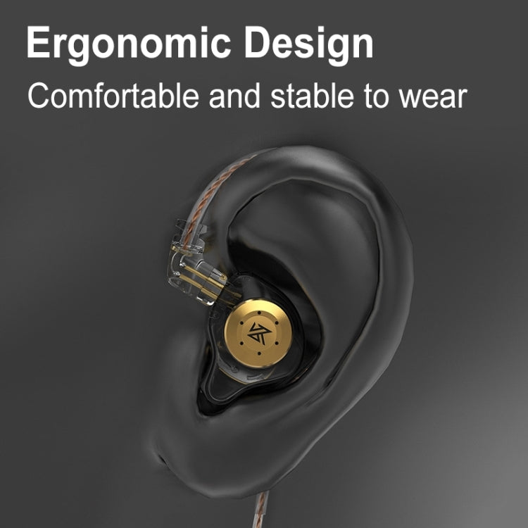 KZ-EDX PRO 1.25m Dynamic HiFi In-Ear Sports Music Headphones, Style:With Microphone(Transparent Black)