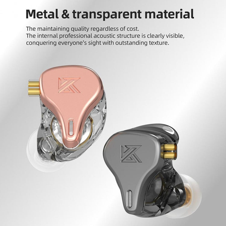 KZ-DQ6S 1.2m Three-Unit Dynamic Subwoofer In-Ear Headphones, Style:With Microphone(Black)