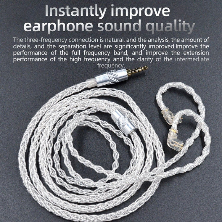 KZ OFC 0.75mm Standard Pin High-Purity Silver-Plated 152 Pin Headphone Upgrade Cable,Length: 1.2m For ZS10PRO(Section C)