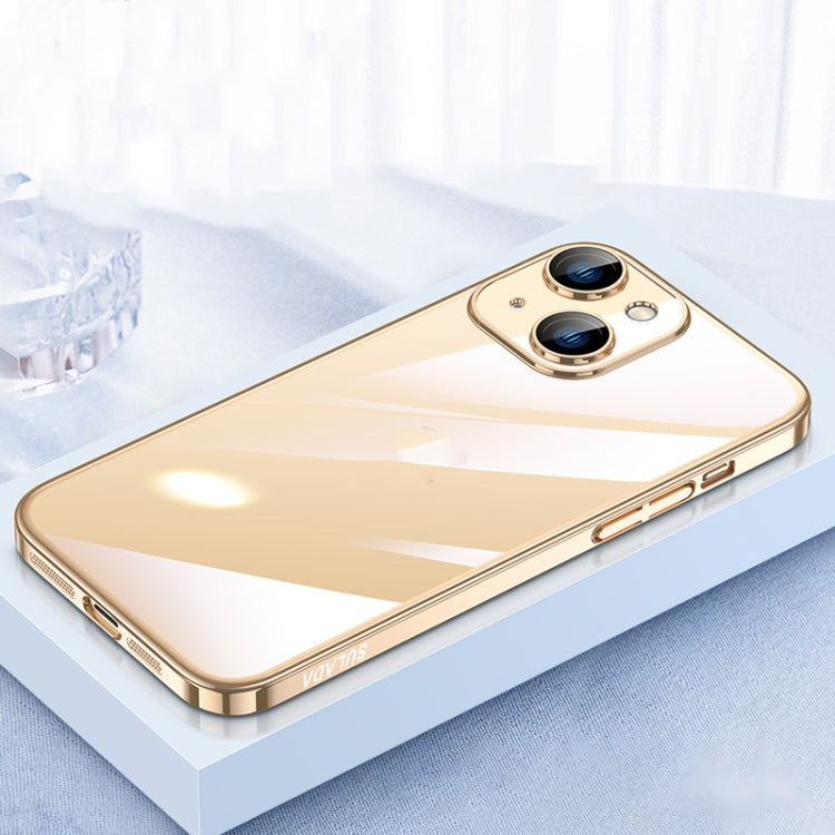 For iPhone 13 SULADA JINGJIA Series Lens Protector PC Phone Case(Gold)