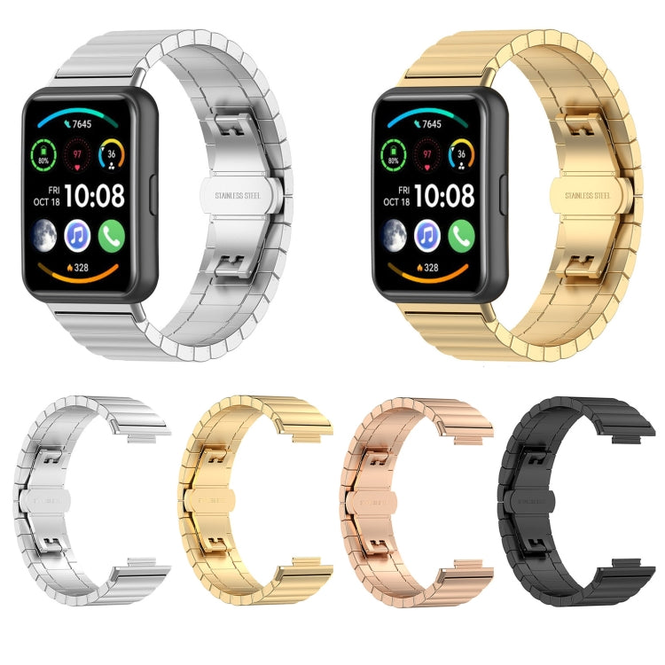 For Huawei Watch Fit 2 One-bead Metal Stainless Steel Watch Band(Silver) - Watch Bands by PMC Jewellery | Online Shopping South Africa | PMC Jewellery | Buy Now Pay Later Mobicred